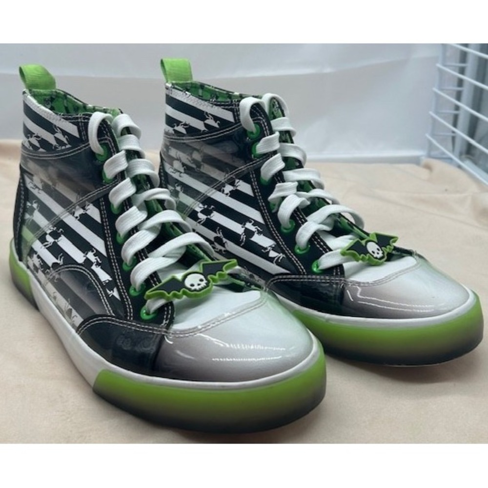 Beetlejuice Green and Black High-Top Sneakers